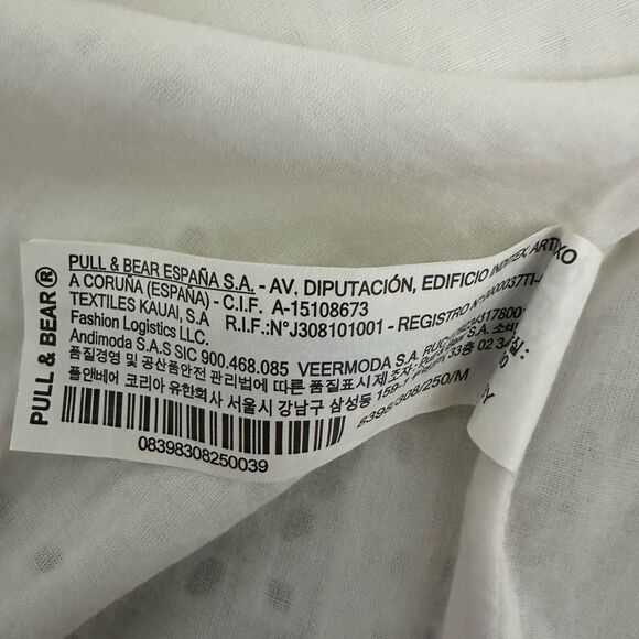 Pull&Bear Womens Skirt M 10 Embroidered  White Mini Short Lined Summer new - Picture 5 of 9